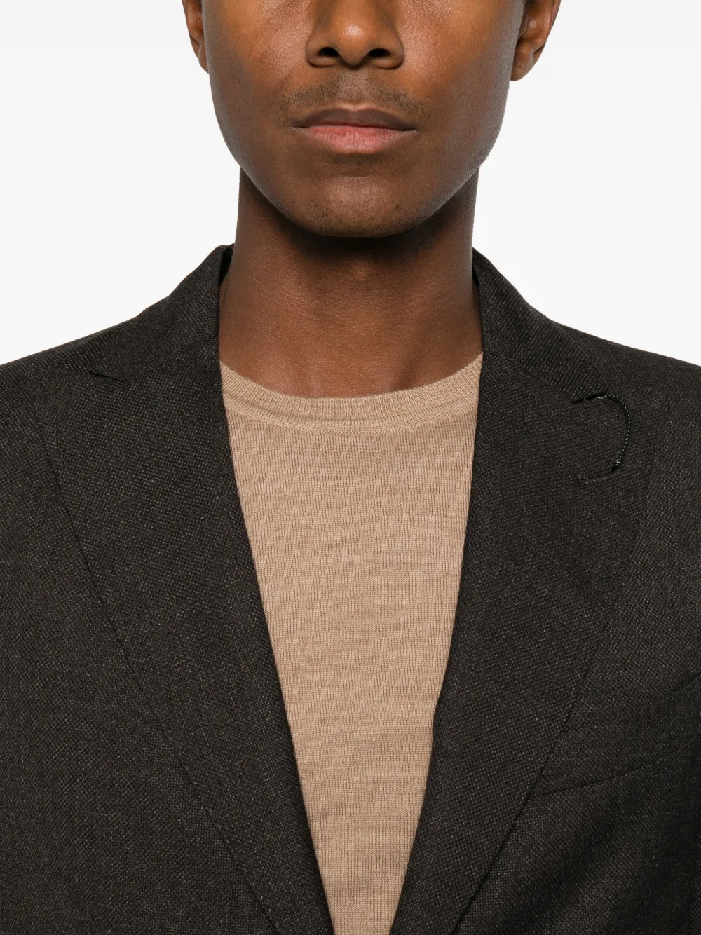 Boglioli single-breasted notch-lapel blazer Bruin