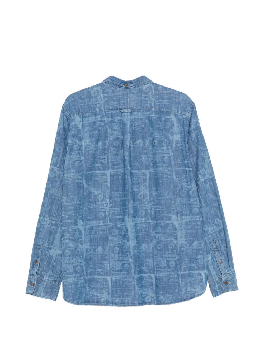 PS Paul Smith Button-down overhemd met cassette-print Blauw