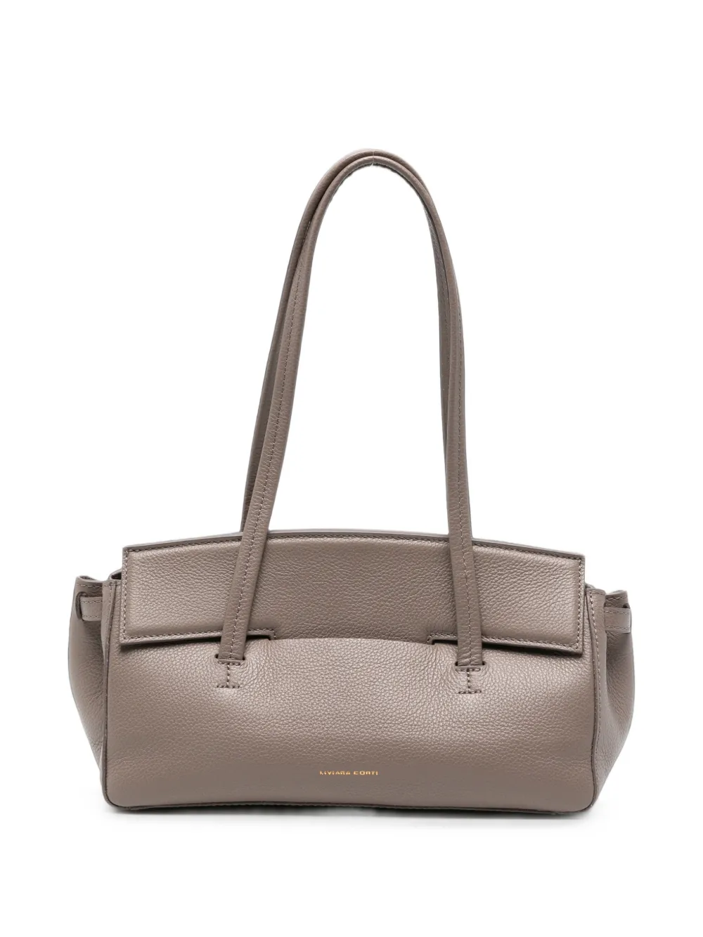 Liviana Conti grained leather shoulder bag - Toni neutri