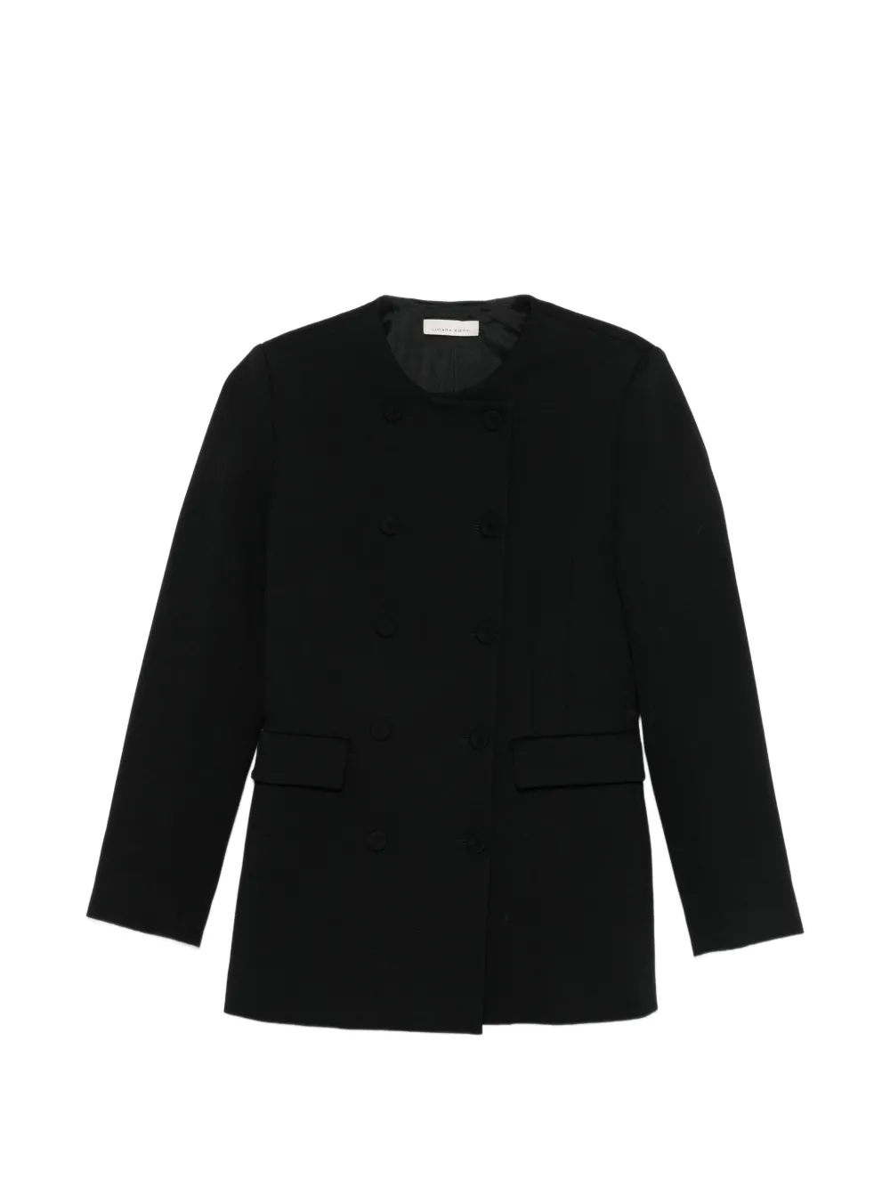Liviana Conti collarless double-breasted coat - Nero