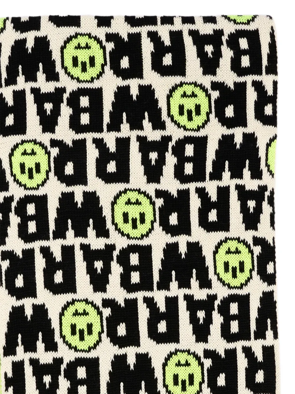 Barrow kids logo-intarsia knitted scarf Beige