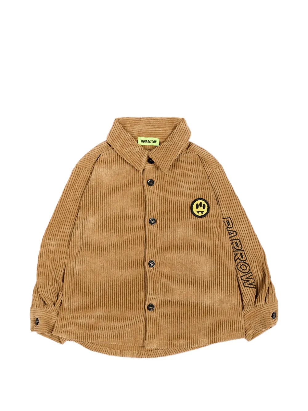 Barrow kids logo-patch corduroy shirt - Braun