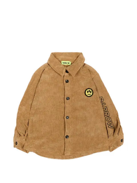 Barrow kids logo-patch corduroy shirt