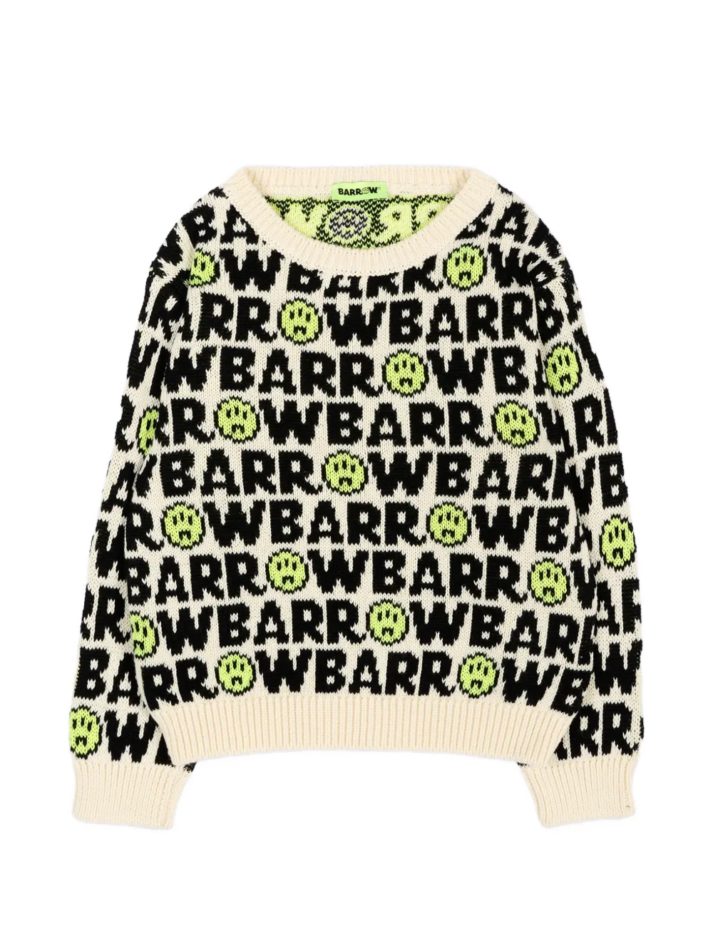 Barrow kids logo-intarsia knitted sweater - Nero