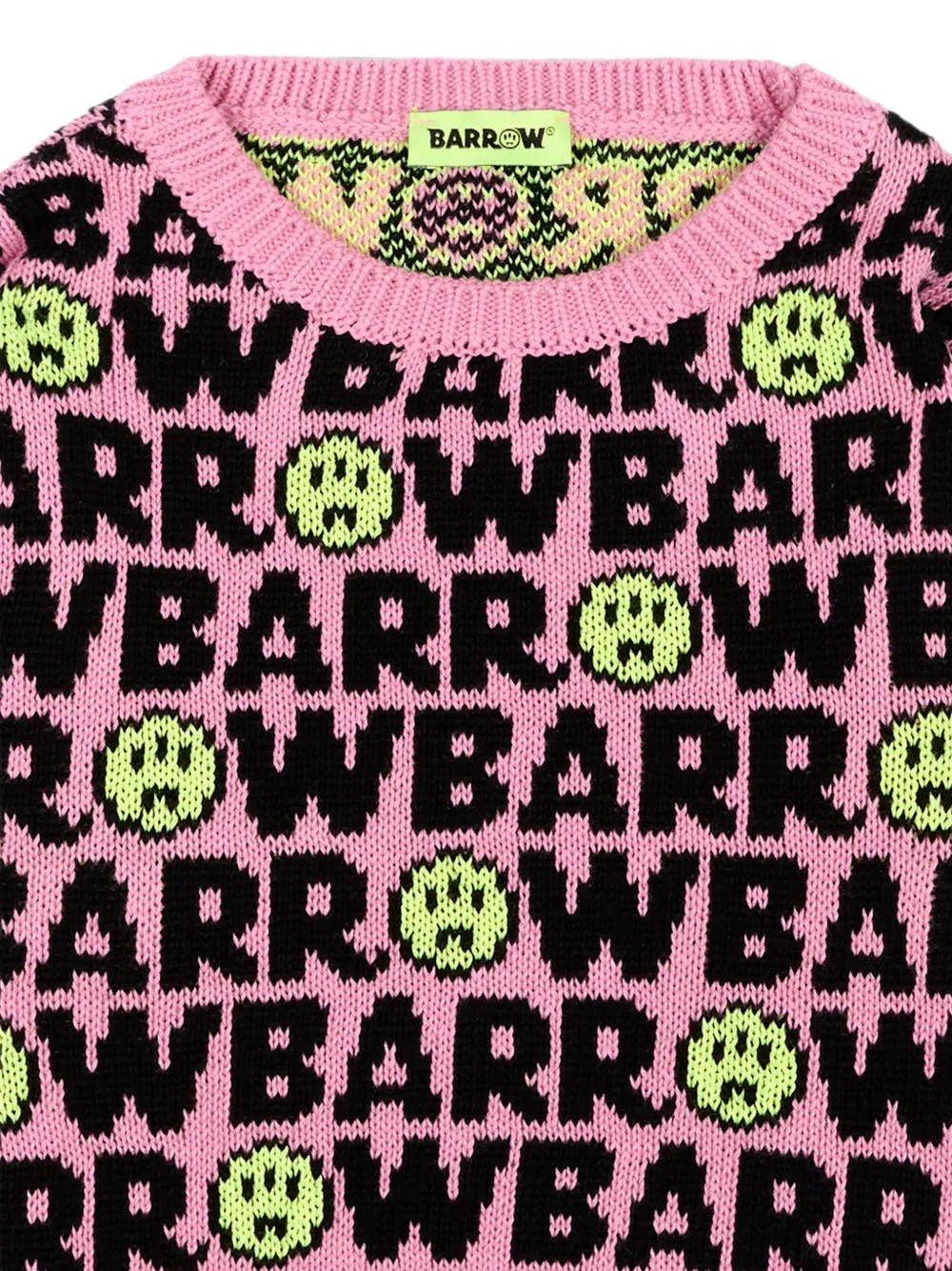 Barrow kids logo-intarsia sweater Roze