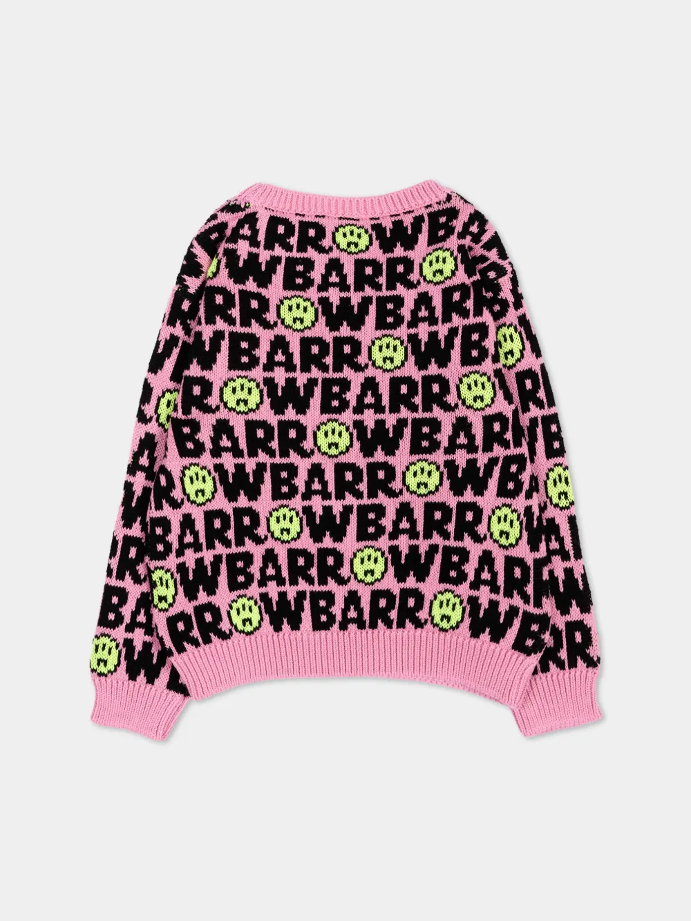 Barrow kids logo-intarsia sweater Roze