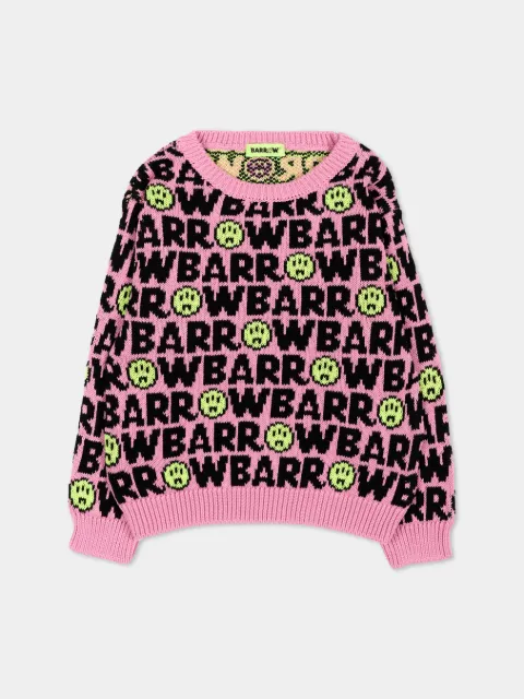 Barrow kids logo-intarsia sweater