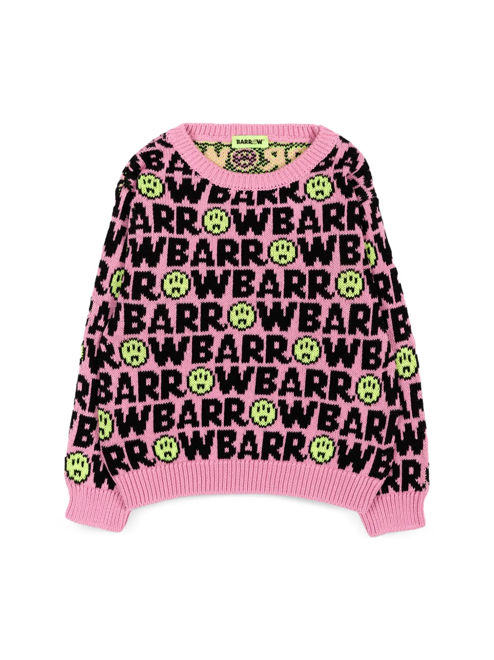 Barrow kids logo-intarsia sweater - Rosa