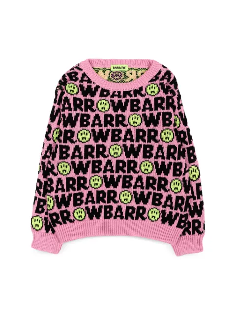 Barrow kids logo-intarsia sweater
