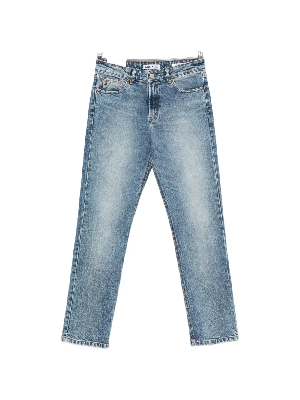 LOIS JEANS washed straight-leg denim jeans - Blau
