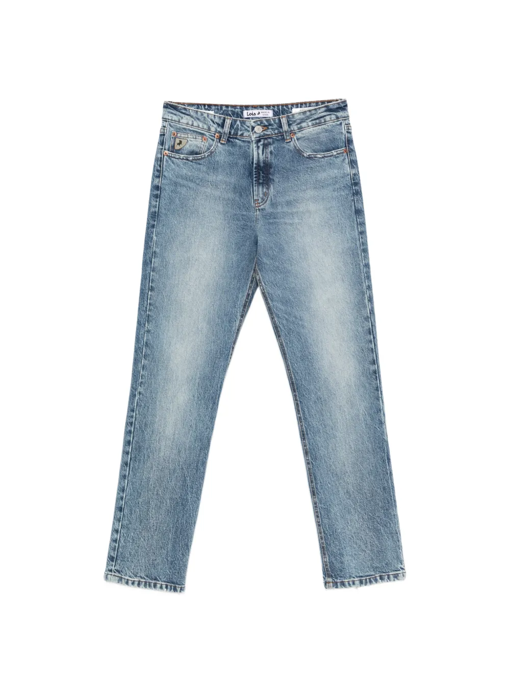 LOIS JEANS washed straight-leg denim jeans - Blau