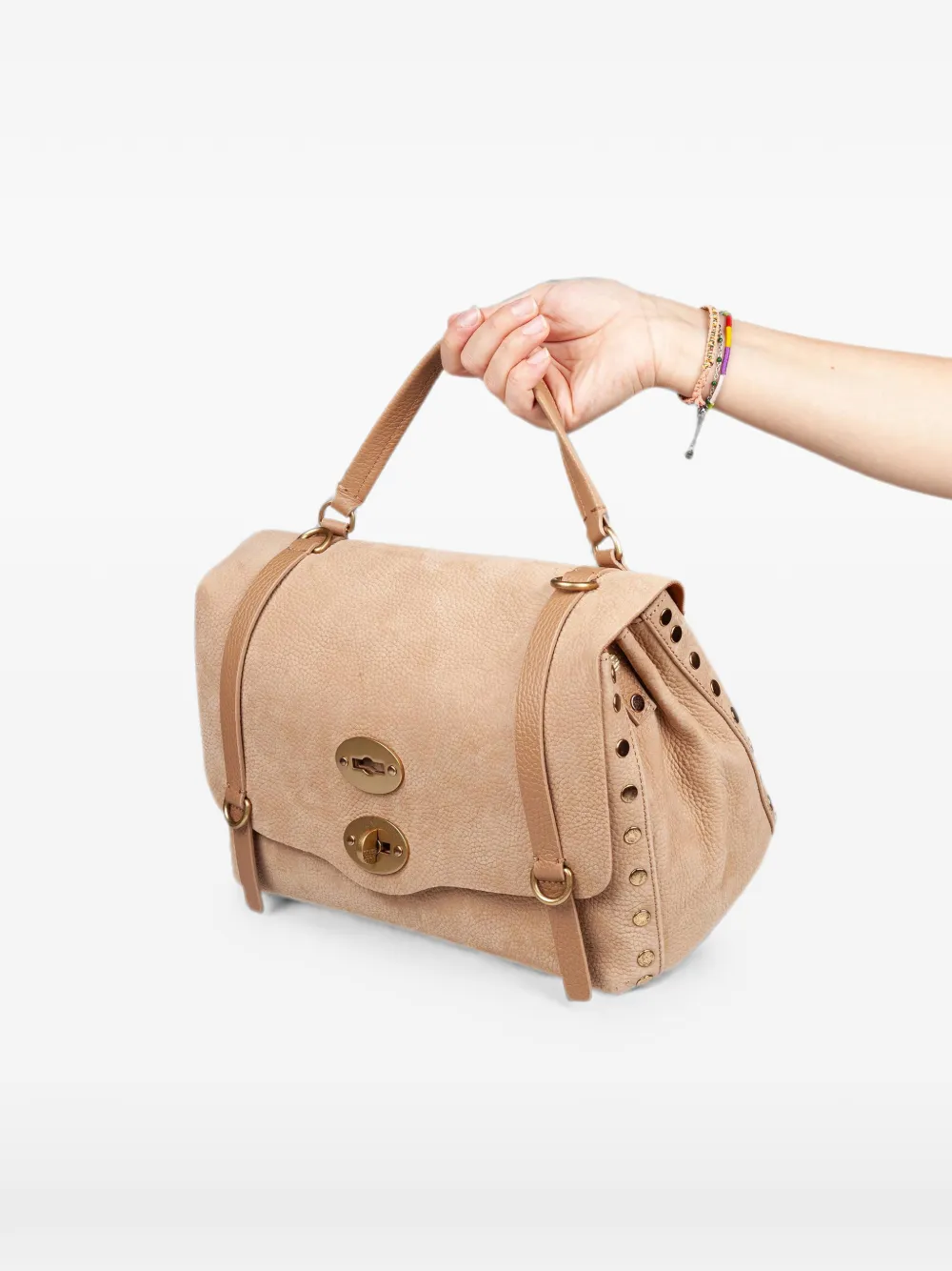 Zanellato Postina Re Jones nabuck-leather tote bag Beige