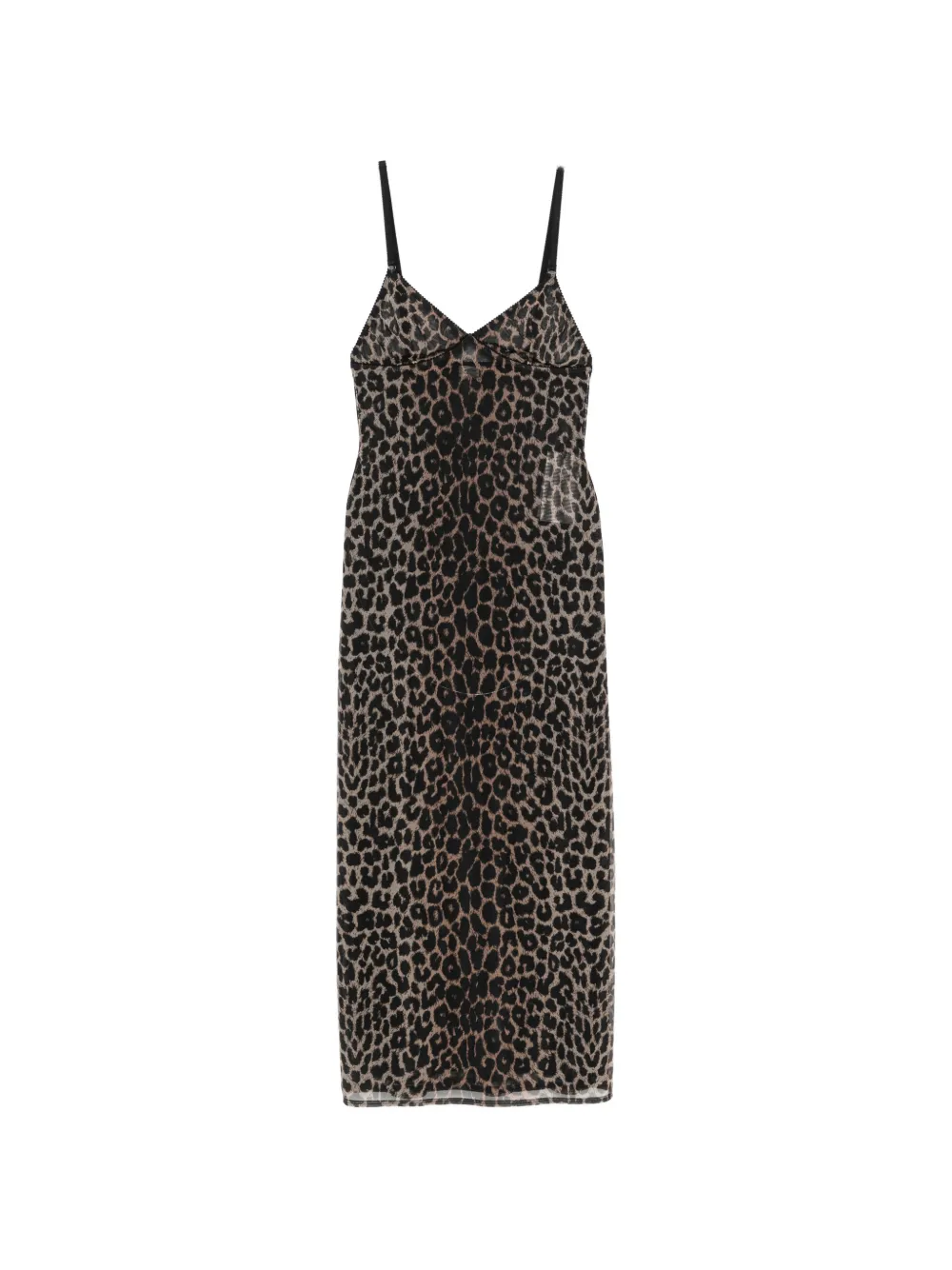 Saint Laurent Leopard-print Midi Dress In Multi