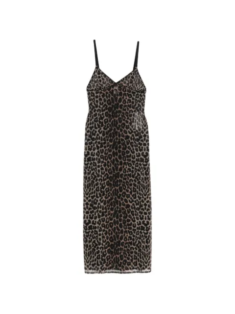 Saint Laurent leopard-print midi dress