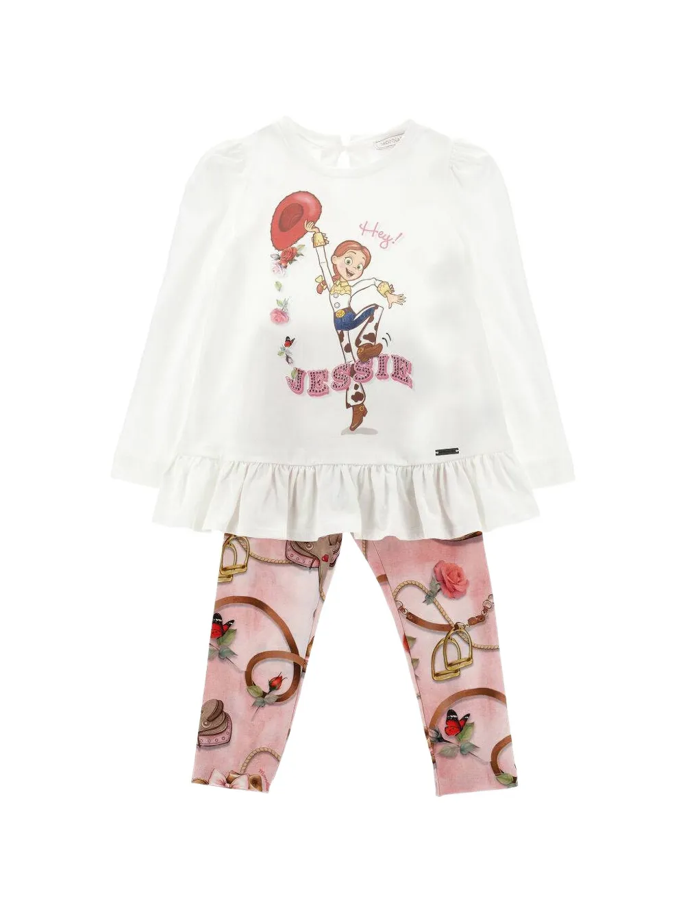 Monnalisa Maxitee and Jessie tracksuit - Bianco