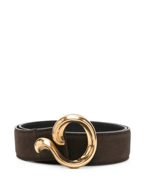 ETRO sculptural-buckle suede belt
