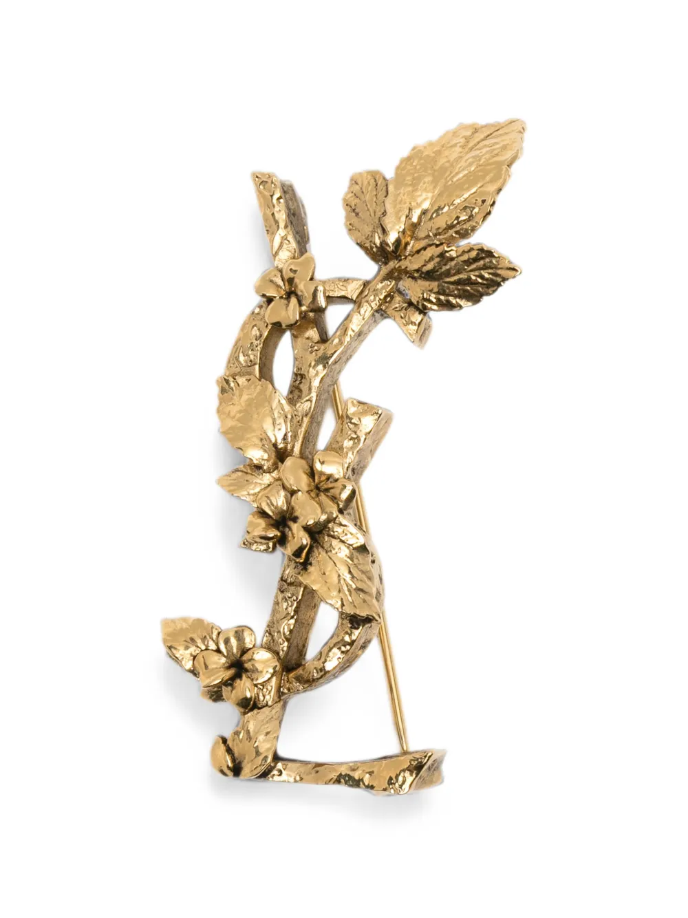 Saint Laurent Cassandre floral-motif brooch - Gold