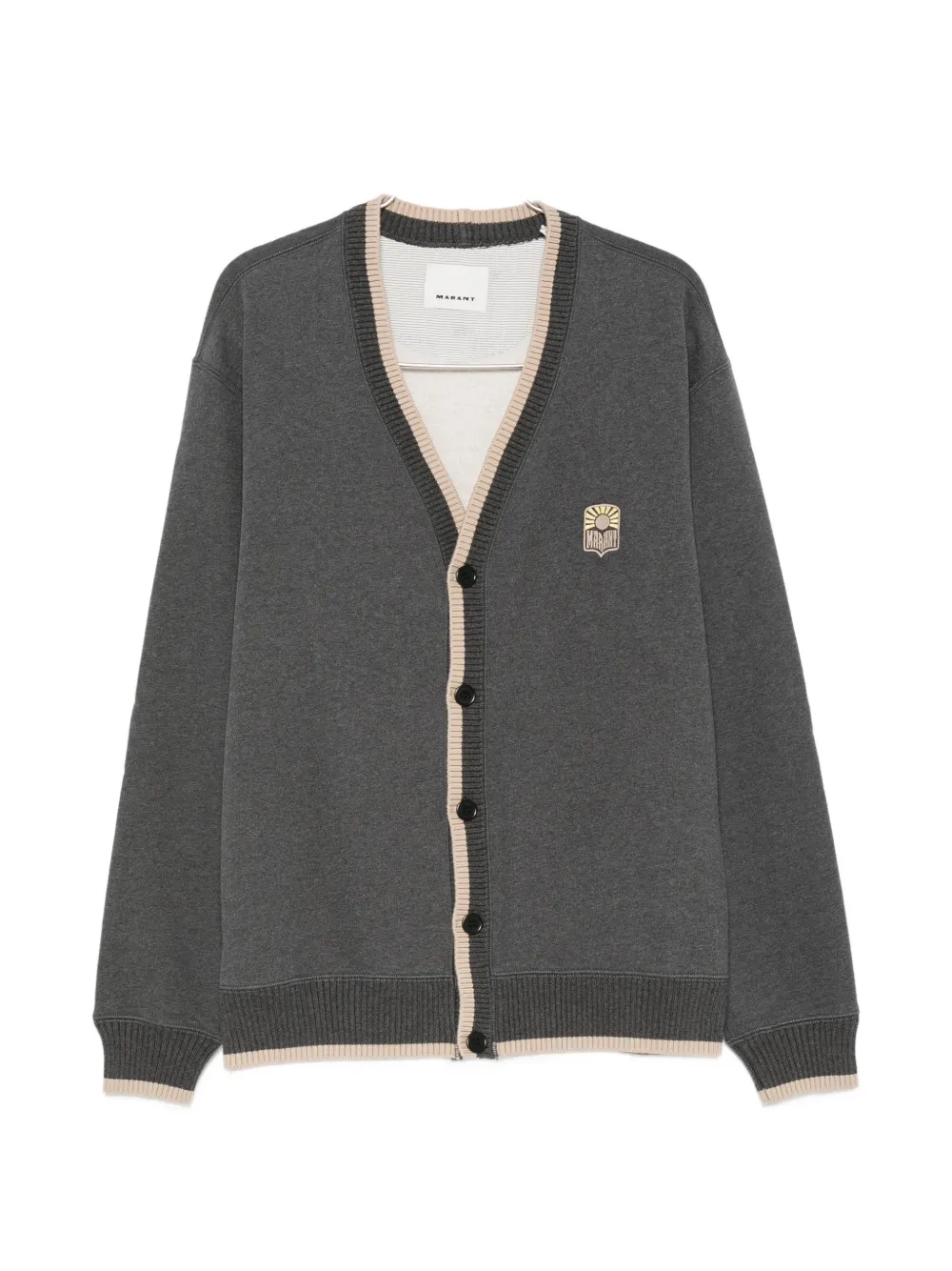 MARANT logo-patch button-up cardigan - Grau