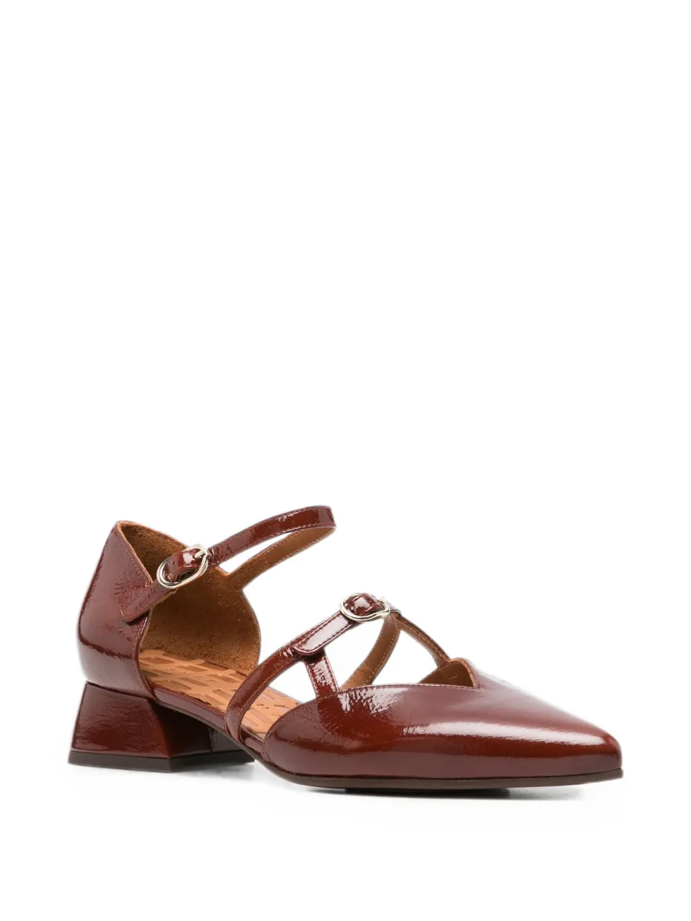 Chie Mihara buckle-fastening pointed-toe loafers Bruin