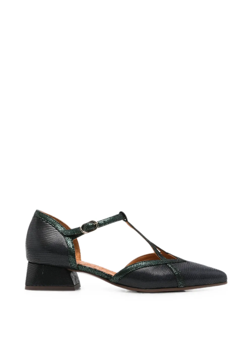 Chie Mihara Hidrow reptile-effect T-bar heeled pumps Blauw