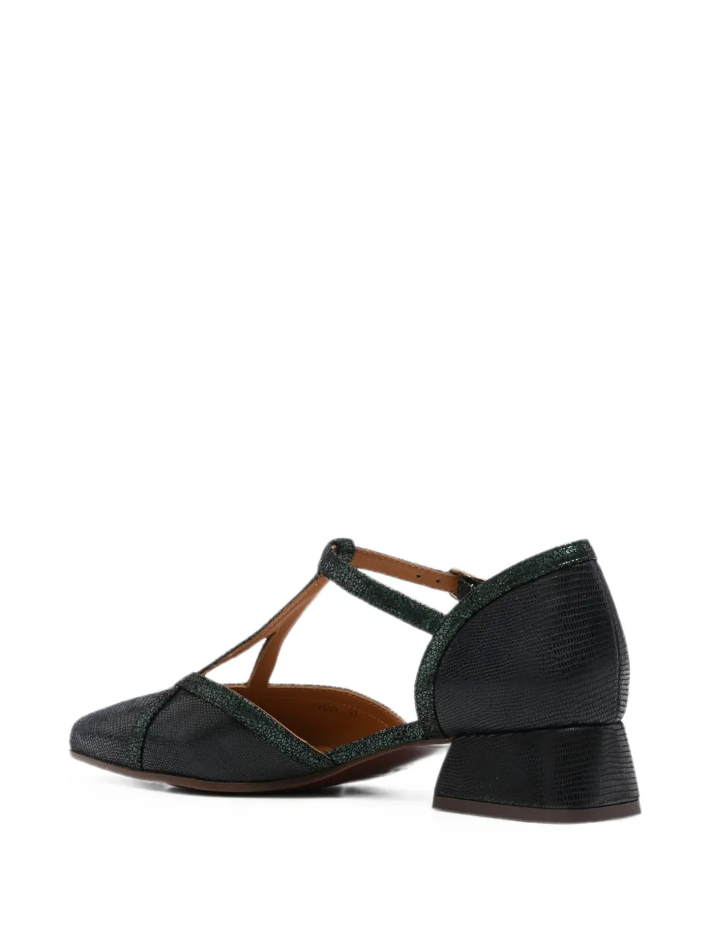 Chie Mihara Hidrow reptile-effect T-bar heeled pumps Blauw