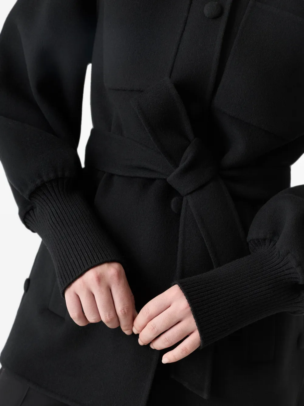 Mackage Shania Belted Wool Coat in Black, view 5