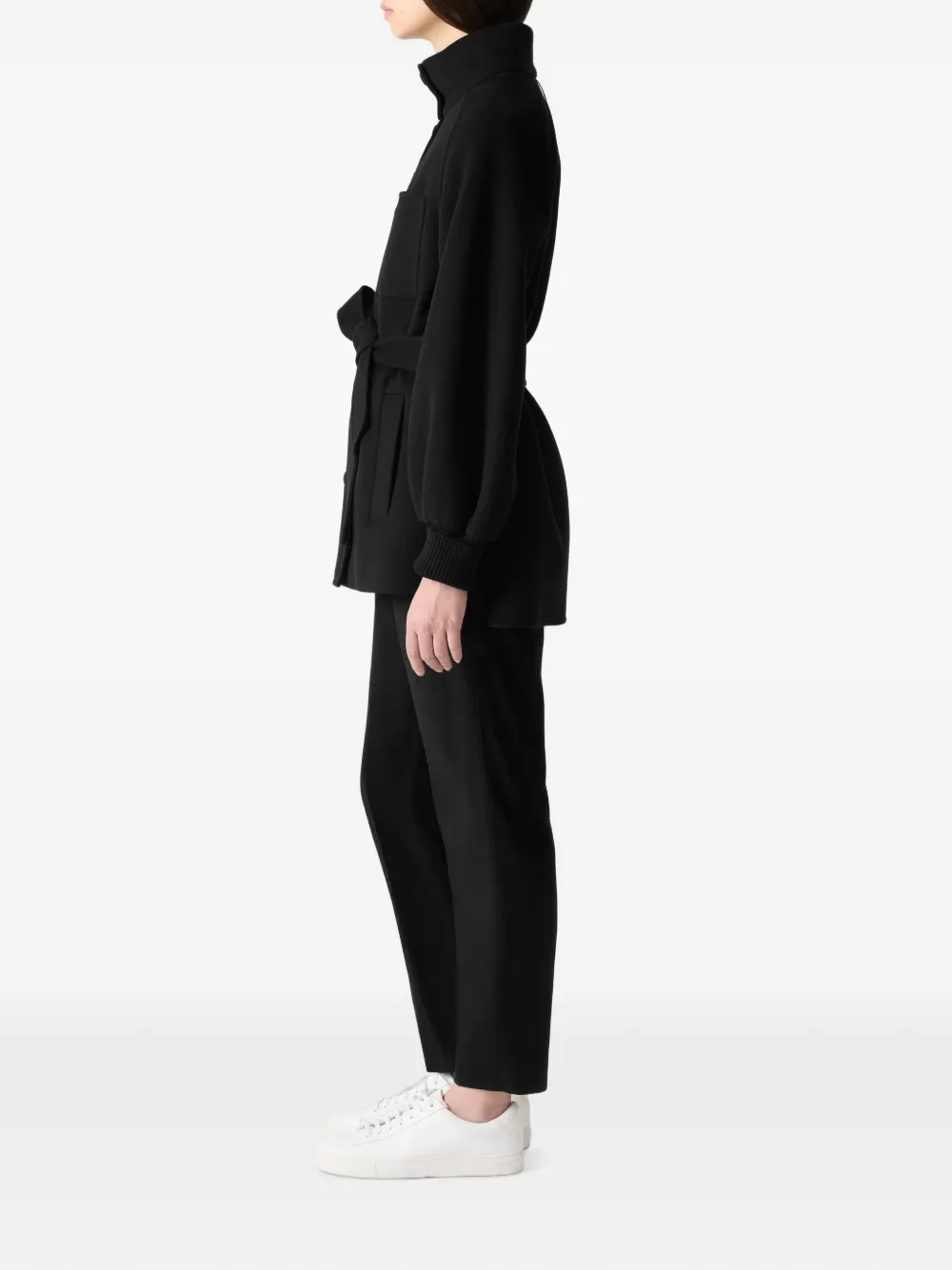 Mackage Shania Belted Wool Coat in Black, view 3