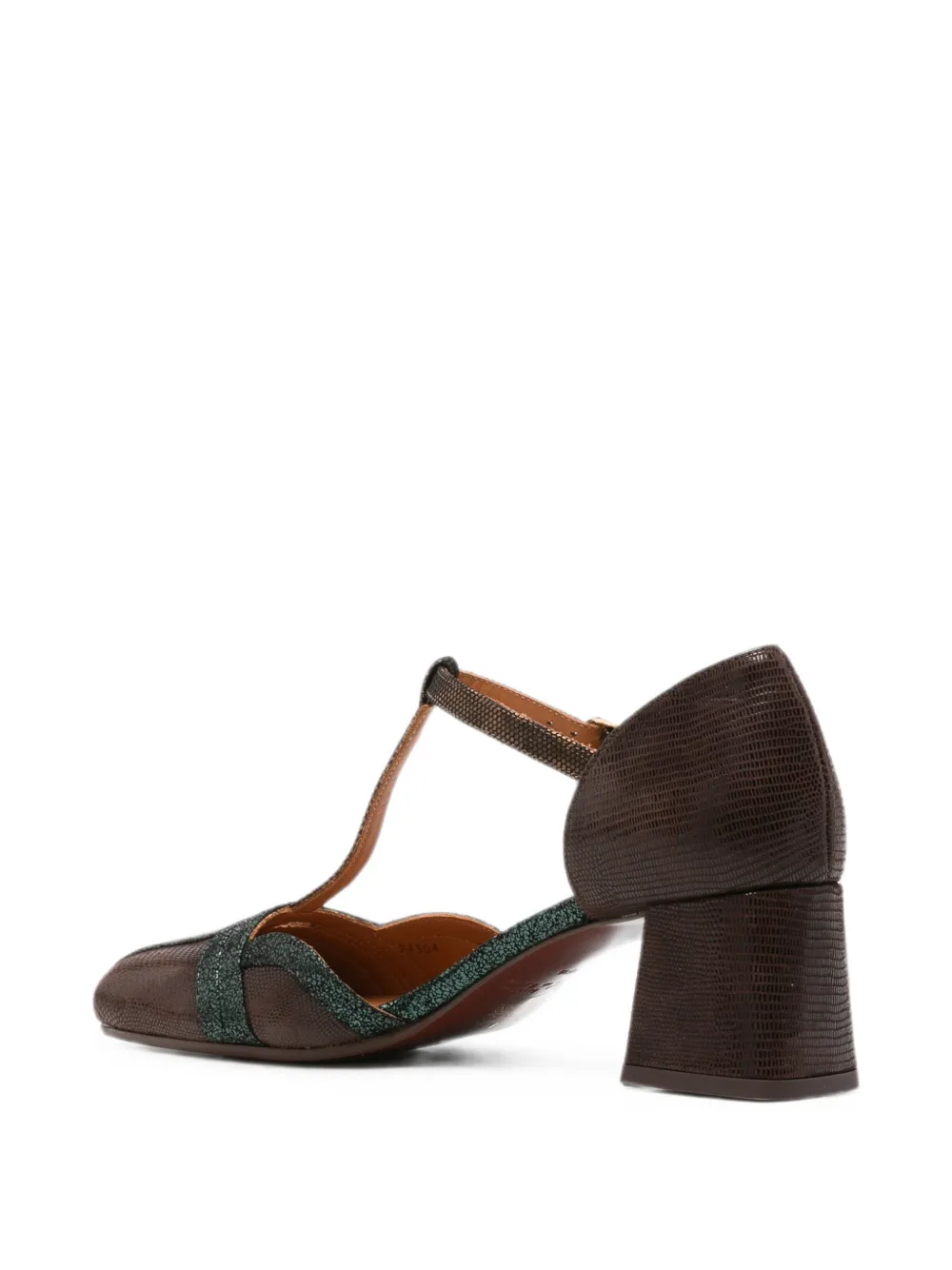 Chie Mihara Volai lizard-effect T-bar heeled pumps Bruin