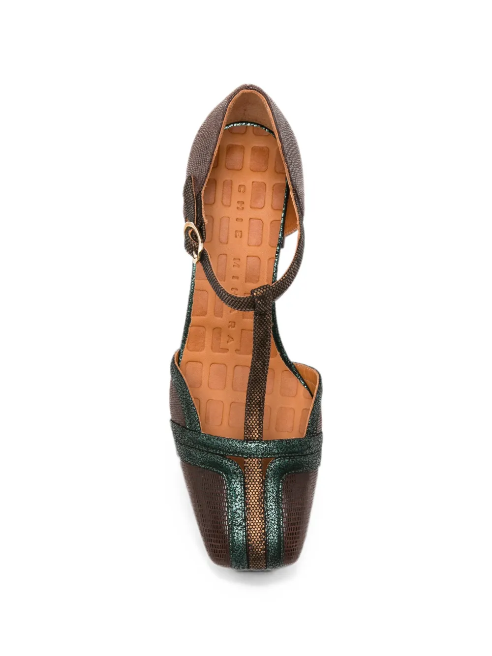 Chie Mihara Volai lizard-effect T-bar heeled pumps Bruin