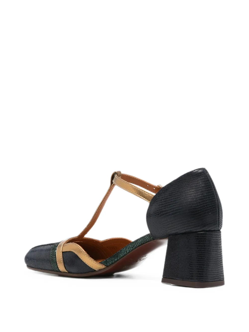 Chie Mihara Volai lizard-effect T-bar heeled pumps Blauw