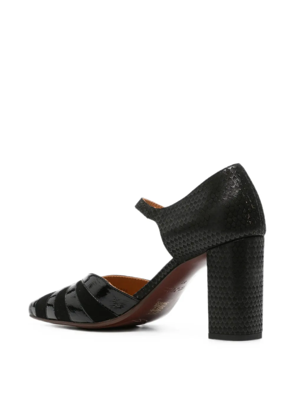 Chie Mihara Arai pumps met slangen-effect en puntige neus Zwart