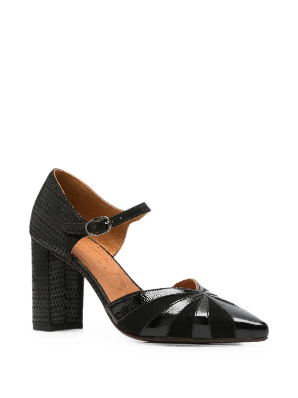 Chie Mihara Arai pumps met slangen-effect en puntige neus Zwart