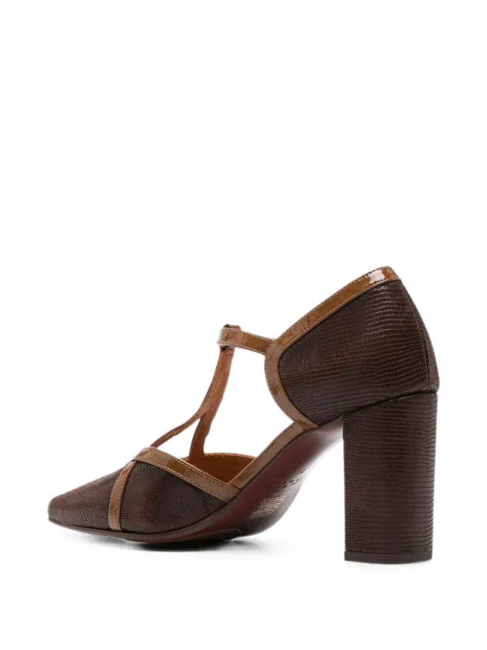Chie Mihara Awear lizard-effect T-bar heeled pumps Bruin