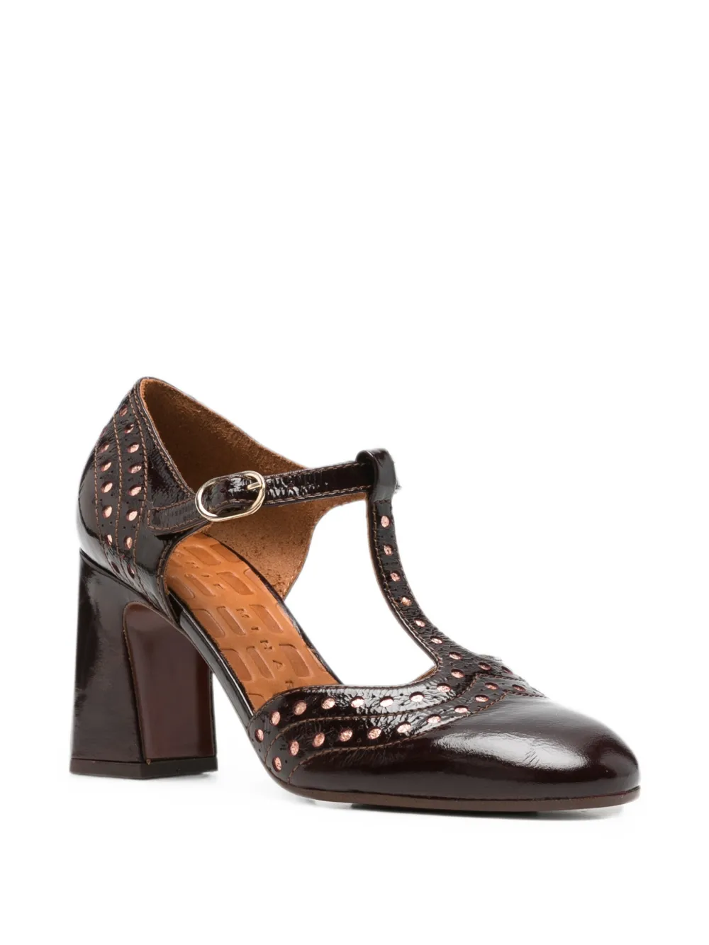 Chie Mihara Mante pumps met geperforeerde details en T-bandje Rood
