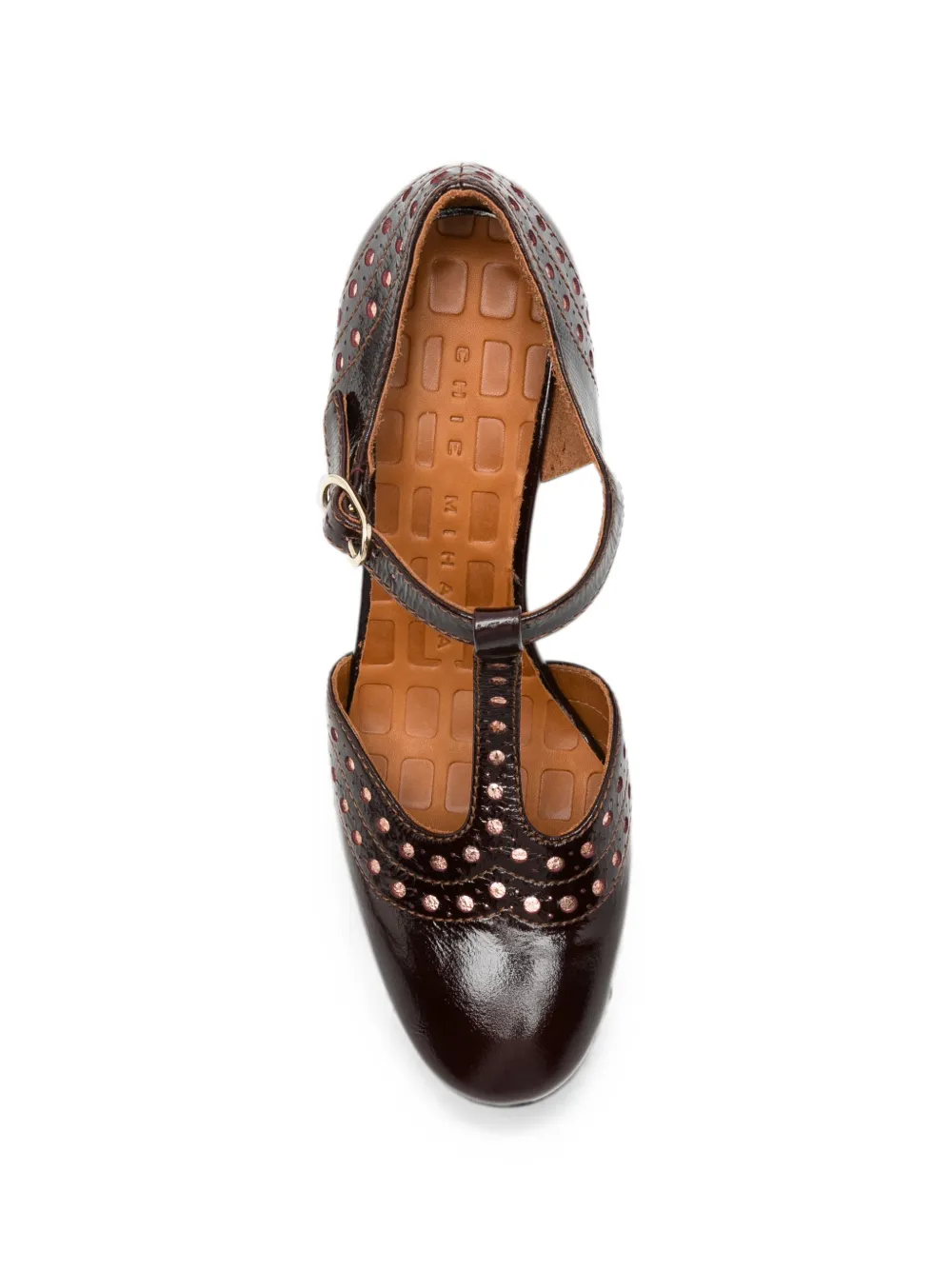 Chie Mihara Mante pumps met geperforeerde details en T-bandje Rood
