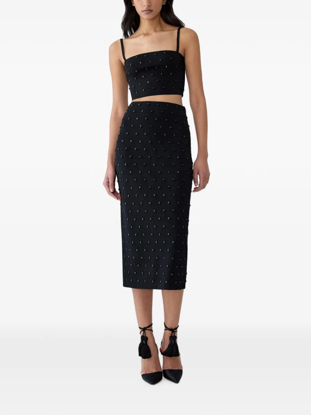 Carolina Herrera beaded pencil midi pencil skirt Zwart