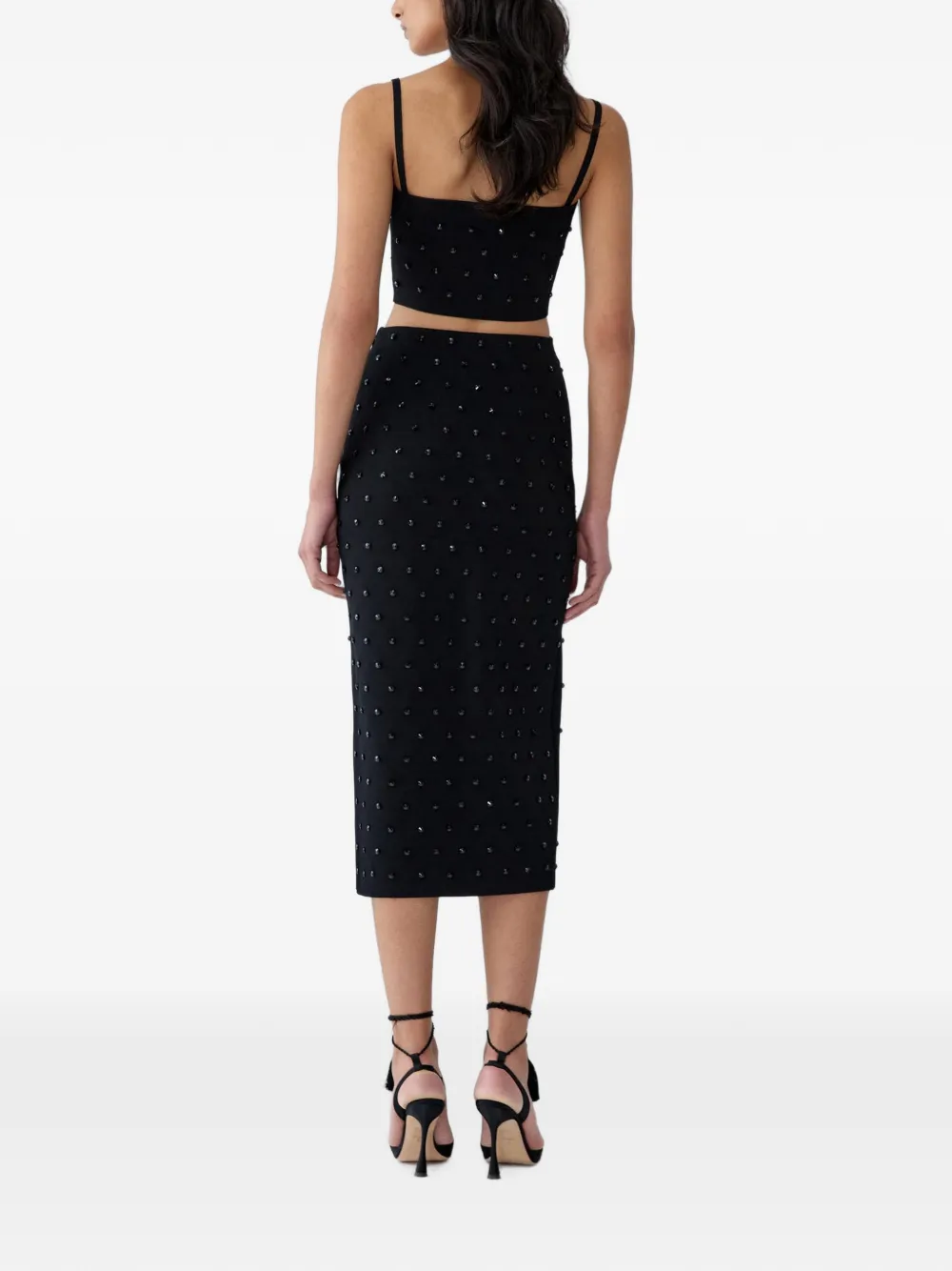 Carolina Herrera beaded pencil midi pencil skirt Zwart