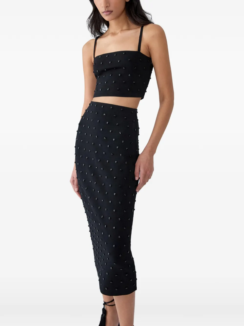 Carolina Herrera beaded pencil midi pencil skirt Zwart