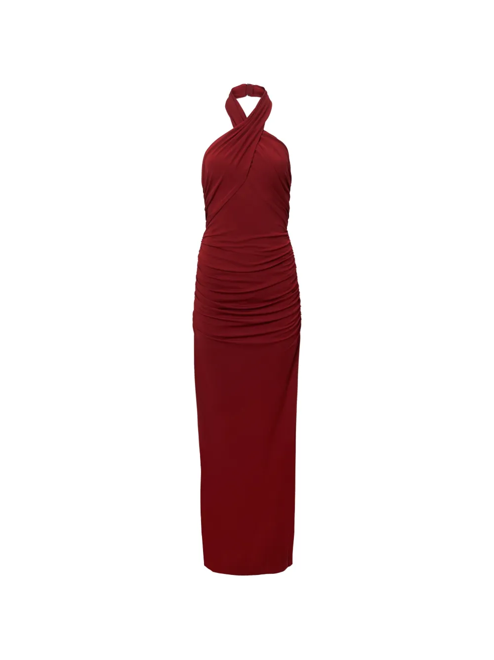Carolina Herrera criss-cross halterneck gown Rood