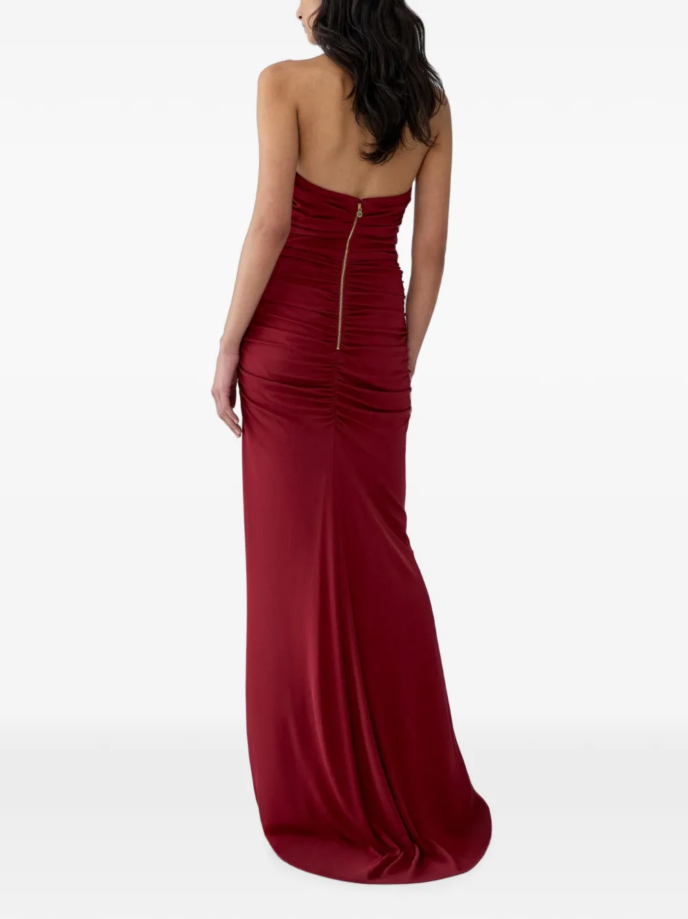 Carolina Herrera criss-cross halterneck gown Rood