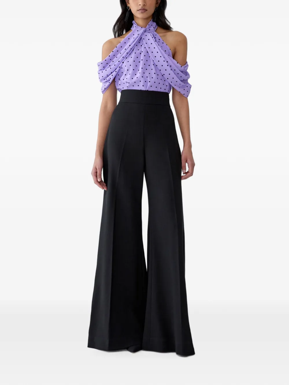 Carolina Herrera polka-dot halterneck blouse Paars