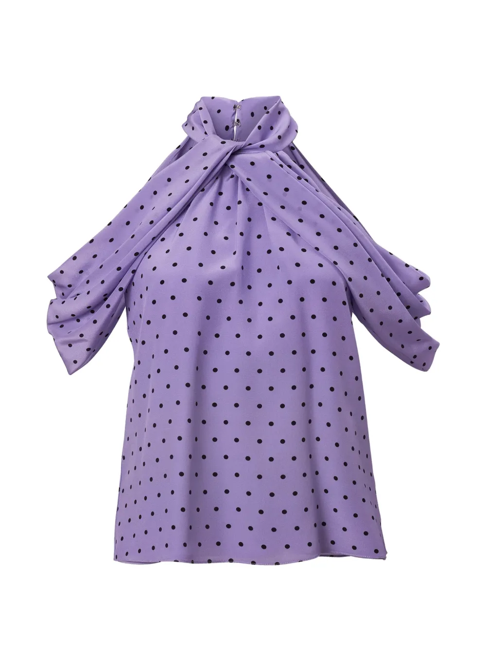Carolina Herrera polka-dot halterneck blouse - Purple