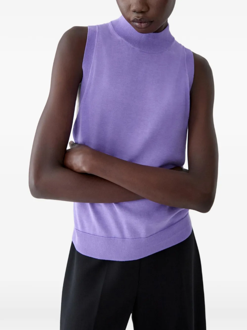 Carolina Herrera sleeveless mock-neck tank top Paars