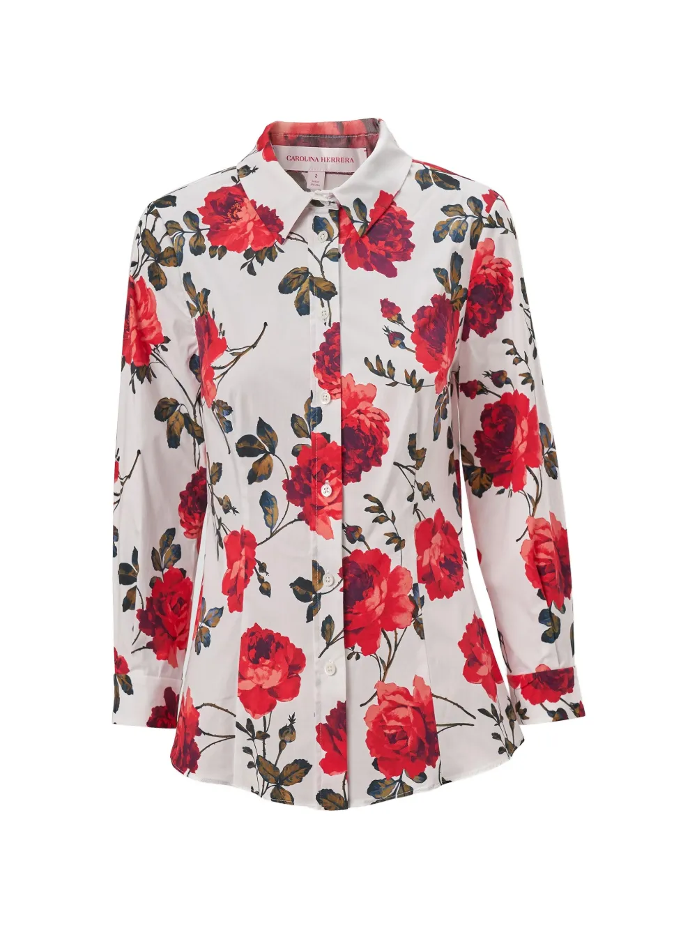 Carolina Herrera Icon Hemd mit Rosen-Print - Weiß