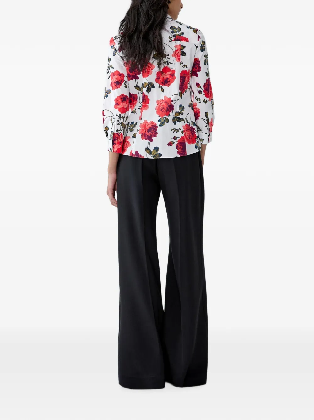 Carolina Herrera Icon blouse met roosprint Wit