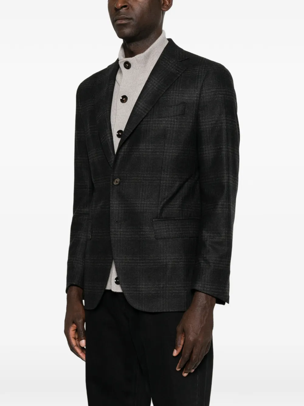 Eleventy Geruite blazer Grijs