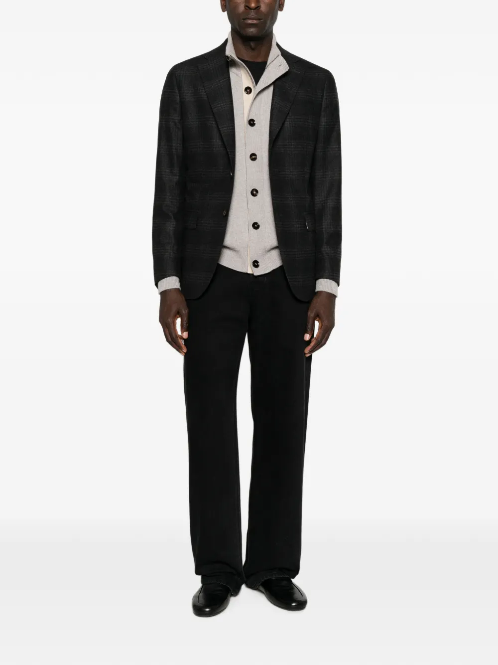 Eleventy Geruite blazer Grijs