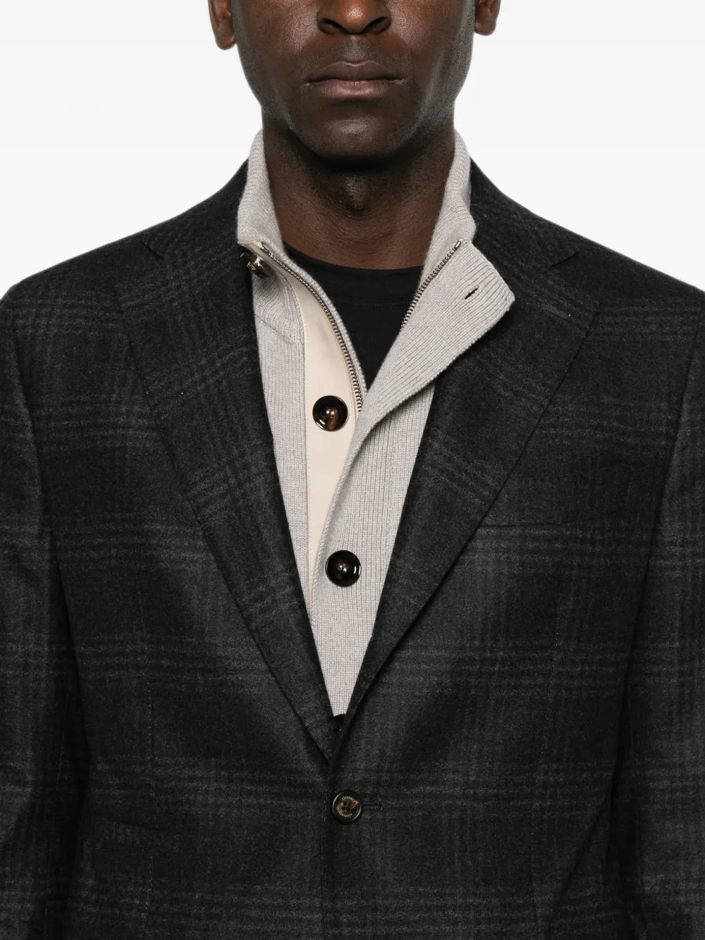 Eleventy Geruite blazer Grijs