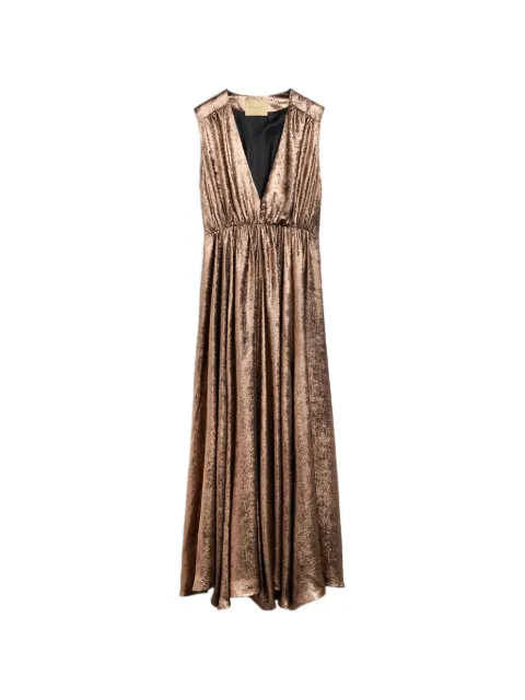 MOMONÌ Ysla laminated sleeveless maxi dress