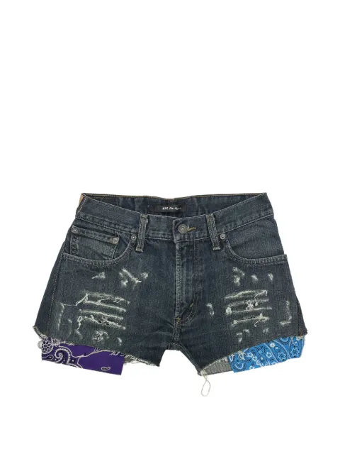 Htc Los Angeles distressed bandana-insert denim shorts